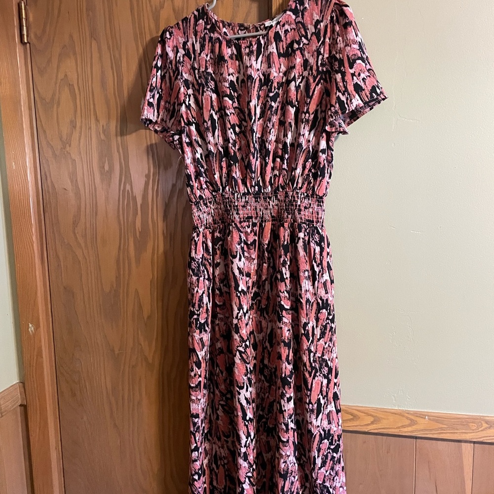 Pink and Black Patterned Dress from Evereve